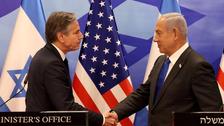 US Secretary of State Antony Blinken (left) and Israeli Prime Minister Benjamin Netanyahu