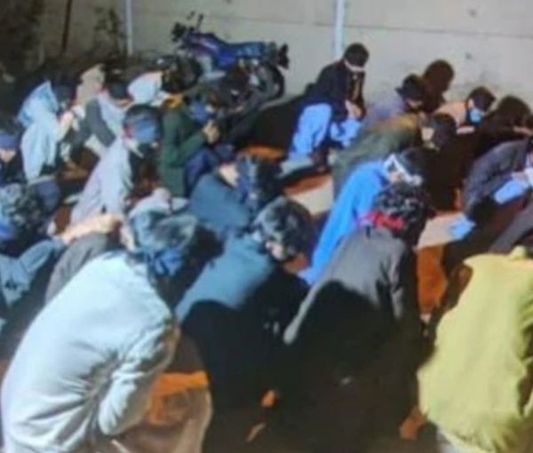 A group of newly detained people in Zahedan