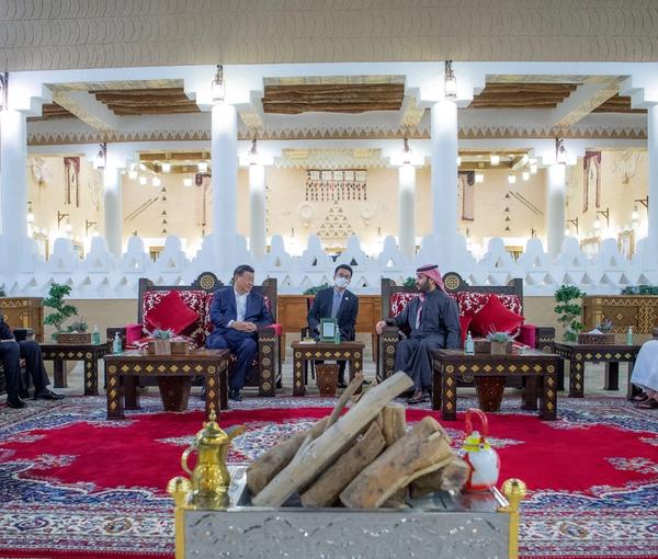 Saudi Crown Prince Mohammed Bin Salman meets Chinese President Xi Jinping in Riyadh, Saudi Arabia December 8, 2022