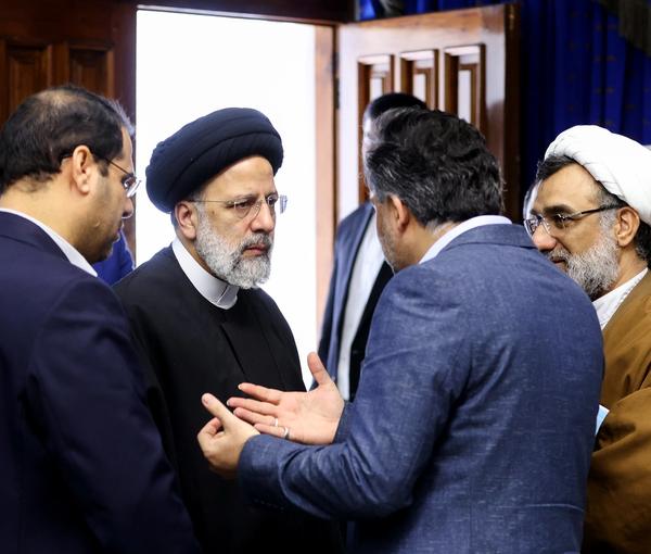 Iranian President Ebrahim Raisi after a cabinet meeting (April 2023)