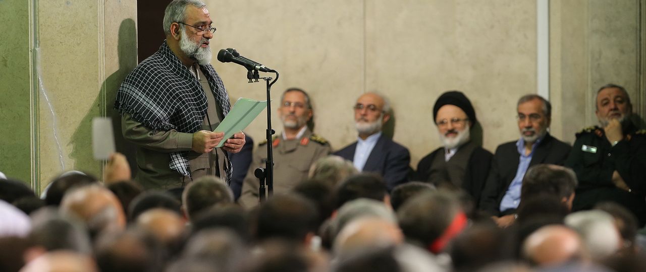 Senior IRGC General Mohammad-Reza Naghdi during a meeting with Iran’s ruler Ali Khamenei  (undated)