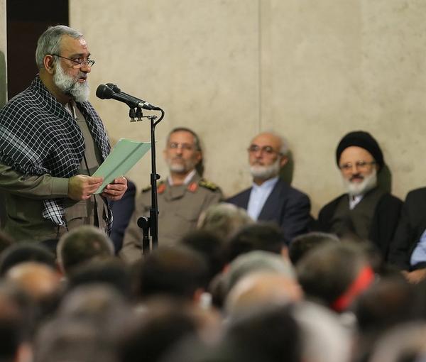 Senior IRGC General Mohammad-Reza Naghdi during a meeting with Iran’s ruler Ali Khamenei (undated)