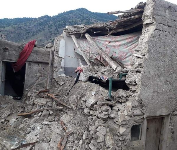 A destroyed stone house in Afghanistan (June 22, 2022)