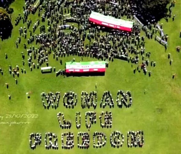 An aerial photo of the Iranians’ gathering in Sydney, Australia, on October 29 