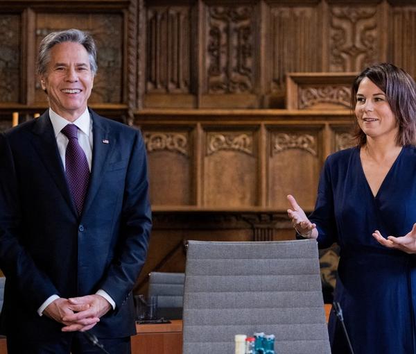 US Secretary of State Antony Blinken and German foreign minister Annalena Baerbock at the G7 meeting on November 4, 2022