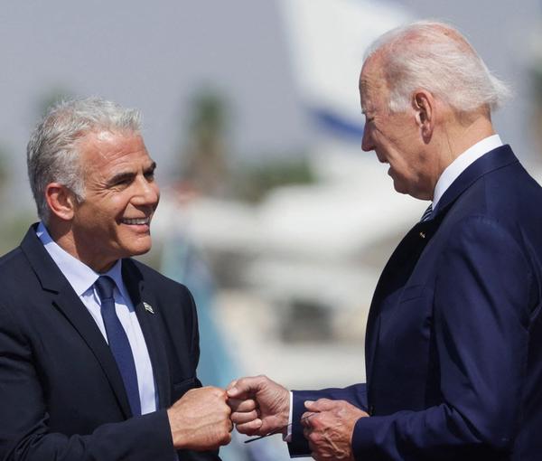 President Joe Biden and acting Israeli Prime Minister Yair Lapid. July 13, 2022