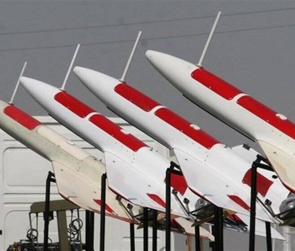 Iranian drones on display in Iran. Undated