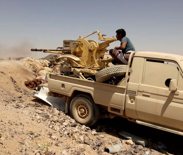 A scene from war in Yemen in March 2021