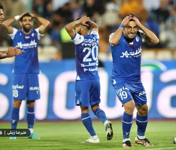 A scene of the match between Esteghlal FC and Naft FC in Abadan on May 5, 2023 