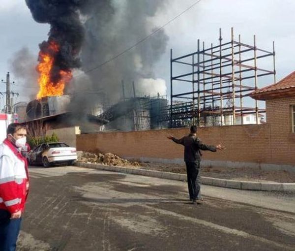 The fire at a chemical reactor in Eshtehard on May 23, 2023