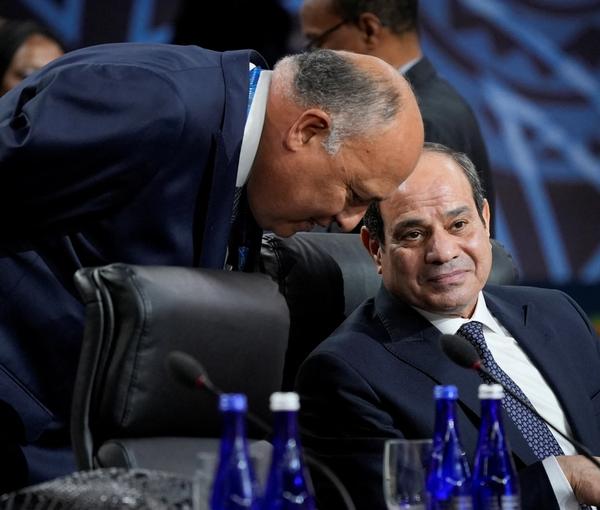 Egyptian President Abdel Fattah al-Sisi and Foreign Minister Sameh Shoukry attend the US-Africa Leaders Summit. December 15, 2022
