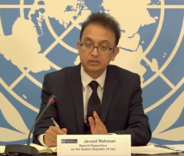 Javaid Rehman, the Special Rapporteur on the situation of human rights in the Islamic Republic of Iran (undated)