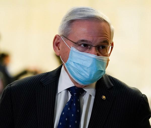 US Democratic Senator Bob Menendez on Capitol Hill. January 13, 2022