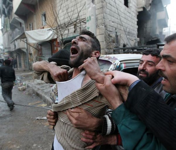 A scene of destruction and agony in Syria's civil war. FILE PHOTO