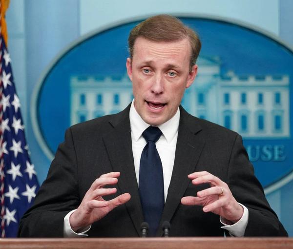 US White House national security adviser Jake Sullivan speaks at a press briefing at the White House in Washington, US. (December 12, 2022)