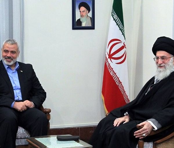 Hamas Leader Ismail Haniyeh and Iran's Supreme Leader Ali Khamenei in a meeting in Tehran  (undated)