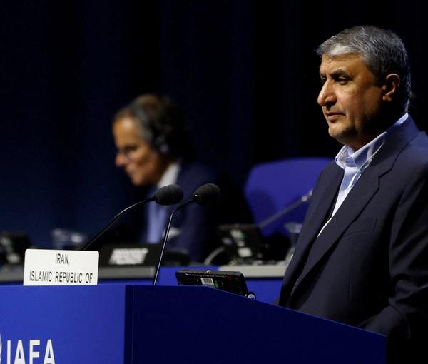 Iran and the IAEA have held many meetings without any resolution to outstanding issues. Here IAEA chief Grossi and Iran's Eslami meeting in Vienna in September 2021