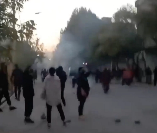 A screengrab from the protests in the city of Marivan in western province of Kordestan (November 2022)