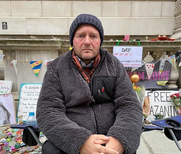 Richard Ratcliffe, outside the UK foreign office on hunger strike. November 10, 2021
