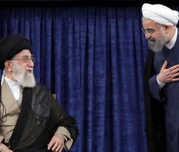 Islamic Republic’s Supreme Leader Ali Khamenei (left) and former President Hassan Rouhani  (undated)