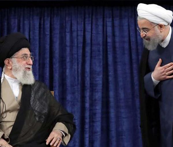 Islamic Republic’s Supreme Leader Ali Khamenei (left) and former President Hassan Rouhani (undated)