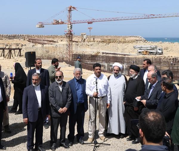 President Ebrahim Raisi during the inauguration ceremony of a project to supply water from the Gulf of Oman Iran’s eastern cities on May 18, 2023