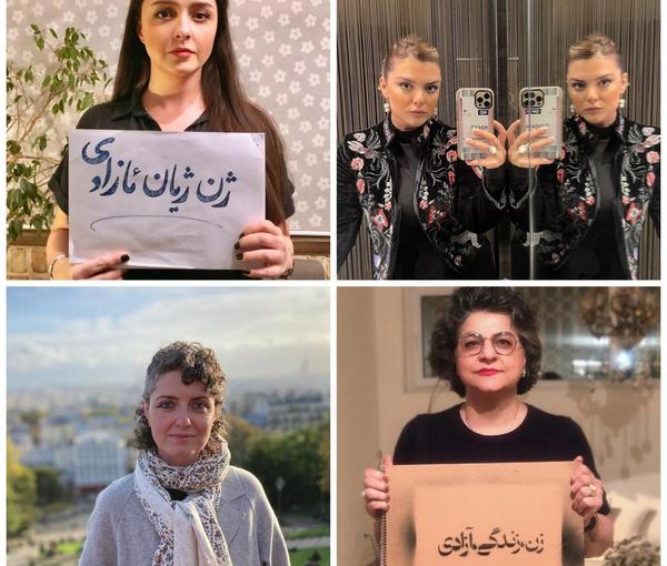 Iranian actresses supporting the protests