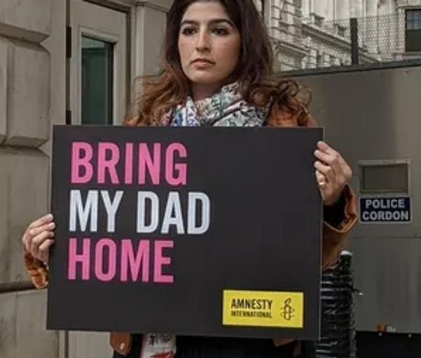 Daughter of Morad Tahbaz asking the UK to help free her father. Undated