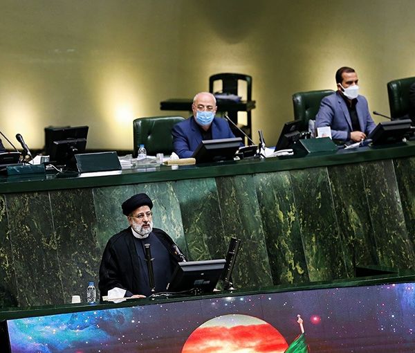 President Ebrahim Raisi at the parliament (August 21, 2022)