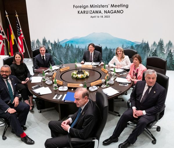 G7 foreign minister and an EU representative meeting in Japan. April 18, 2023