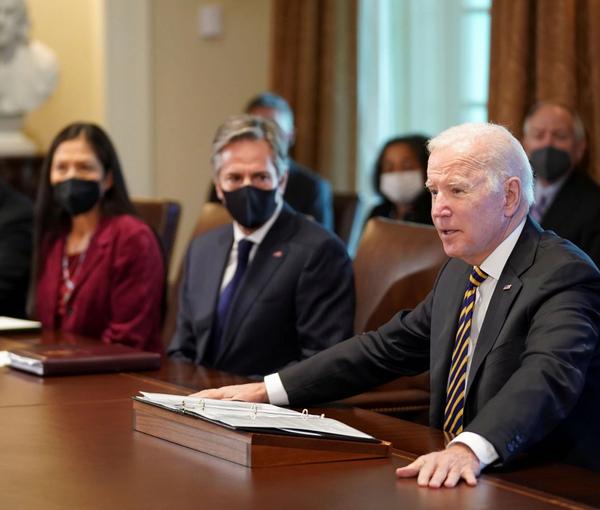 President Joe Biden at a cabinet meeting in 2021