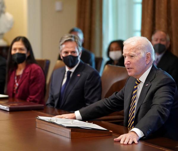 President Joe Biden in a cabinet meeting. November 12, 2021