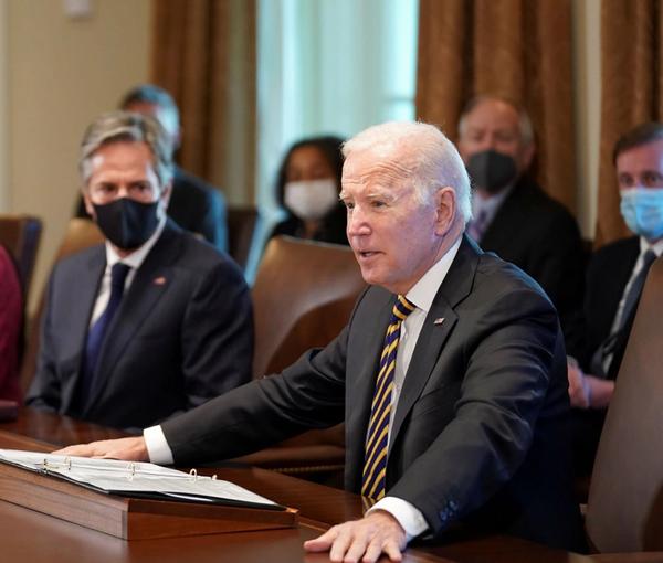 President Joe Biden in a cabinet meeting in November 2021