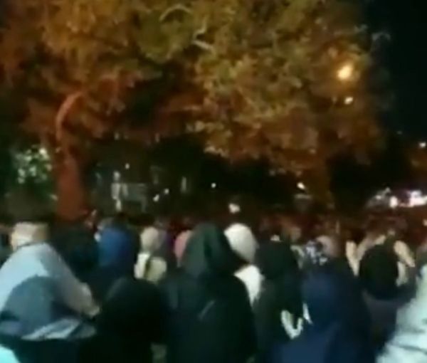 A frame grab from a video of the water protests in Hamedan (August 2022)
