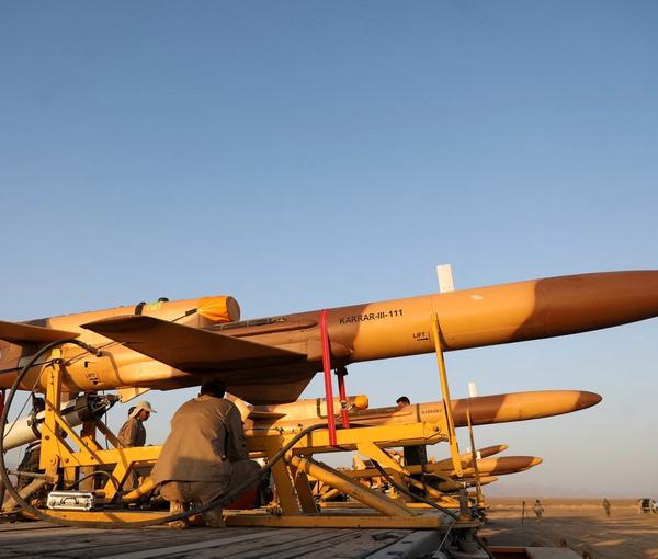 Iranian drones seen during military drills in August 2022