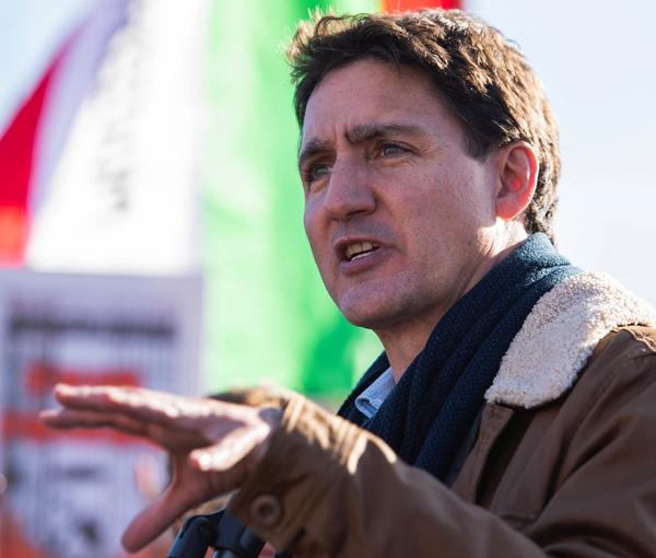 Canadian PM Justin Trudeau addressing an Iranian rally in Canada on October 28, 2022