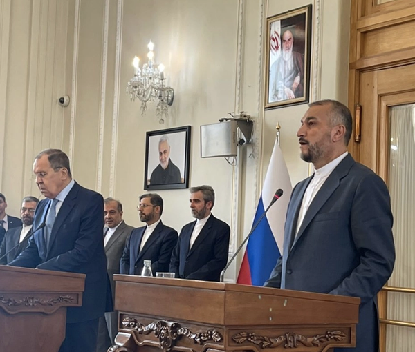 Iranian and Russian foreign ministers at a joint press conference in Tehran. June 23, 2022