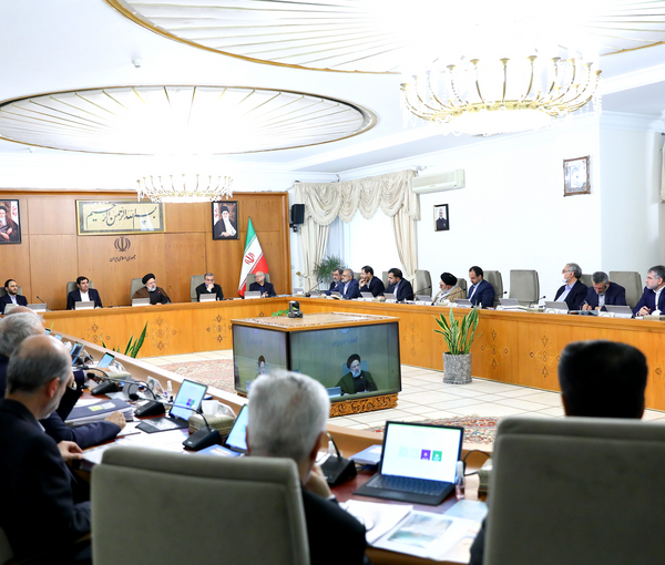 President Ebrahim Raisi during a cabinet meeting on April 9, 202
