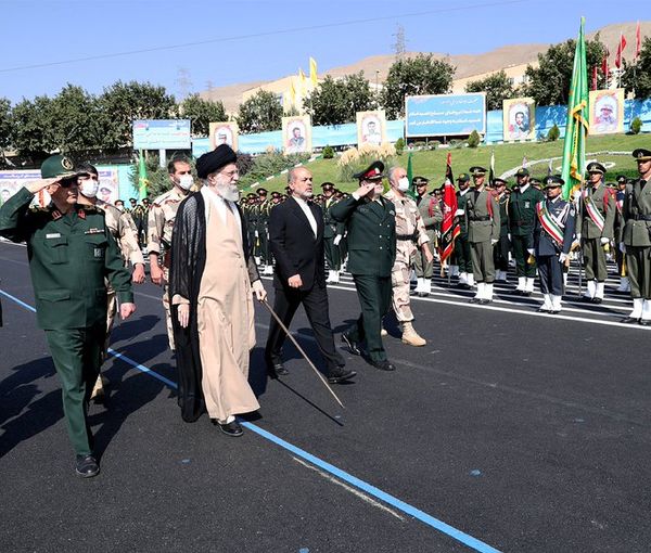 A phot released on October 3, 2022 showing Khamenei in a military ceremony