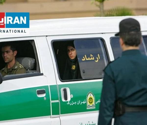 A 'hijab police' patrol van in Iran, with female enforcer seen inside